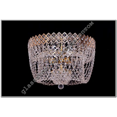 Lamp Crystal Waterfall CROWN №3 with a mirror 