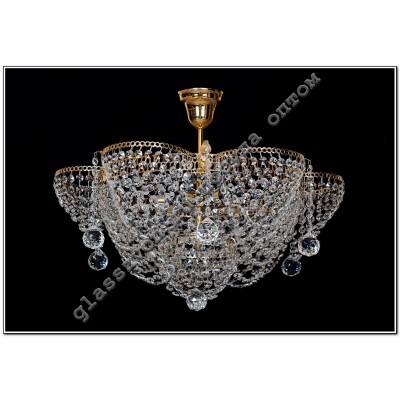 Lamp "Crystal Chamomile" 3 lamps ALENKA with suspension 